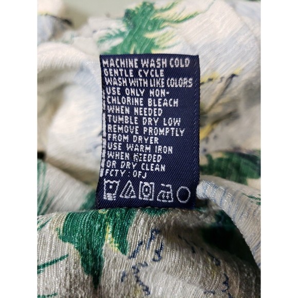 Vintage 90's Bugle Boy Hawaiian Floral Short Sleeve Shirt Men's  L Silk Blend - Picture 7 of 7